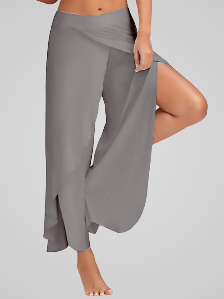 Juna | Women’s Elegant Wide-Leg Yoga Pants with Side Slits