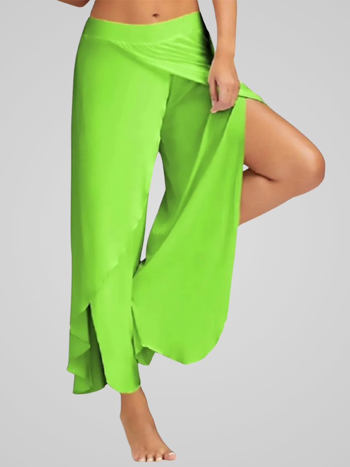 Juna | Women’s Elegant Wide-Leg Yoga Pants with Side Slits