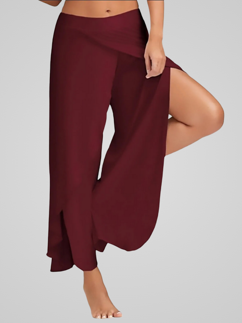 Juna | Women’s Elegant Wide-Leg Yoga Pants with Side Slits