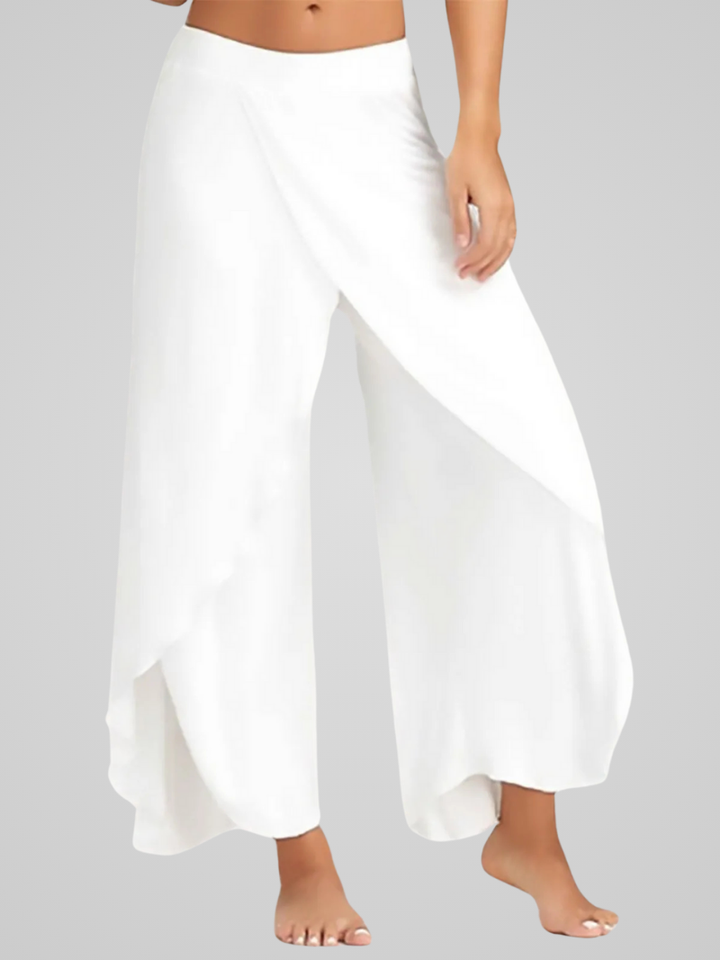Juna | Women’s Elegant Wide-Leg Yoga Pants with Side Slits