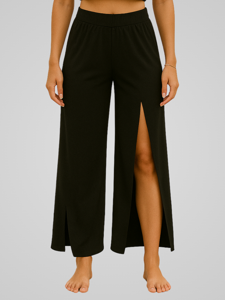 Juna | Women’s Elegant Wide-Leg Yoga Pants with Side Slits
