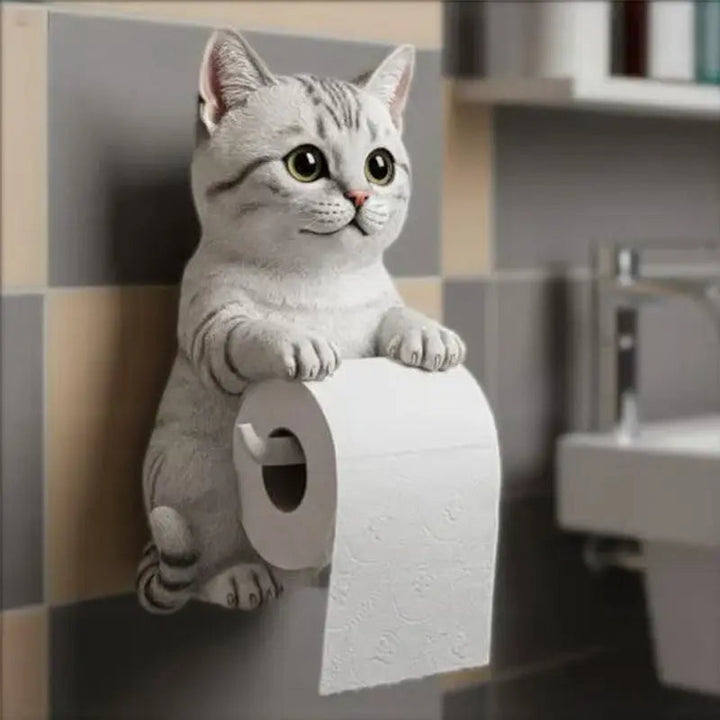 Wall-Mounted Cat Toilet Paper Holder | Eyecatcher