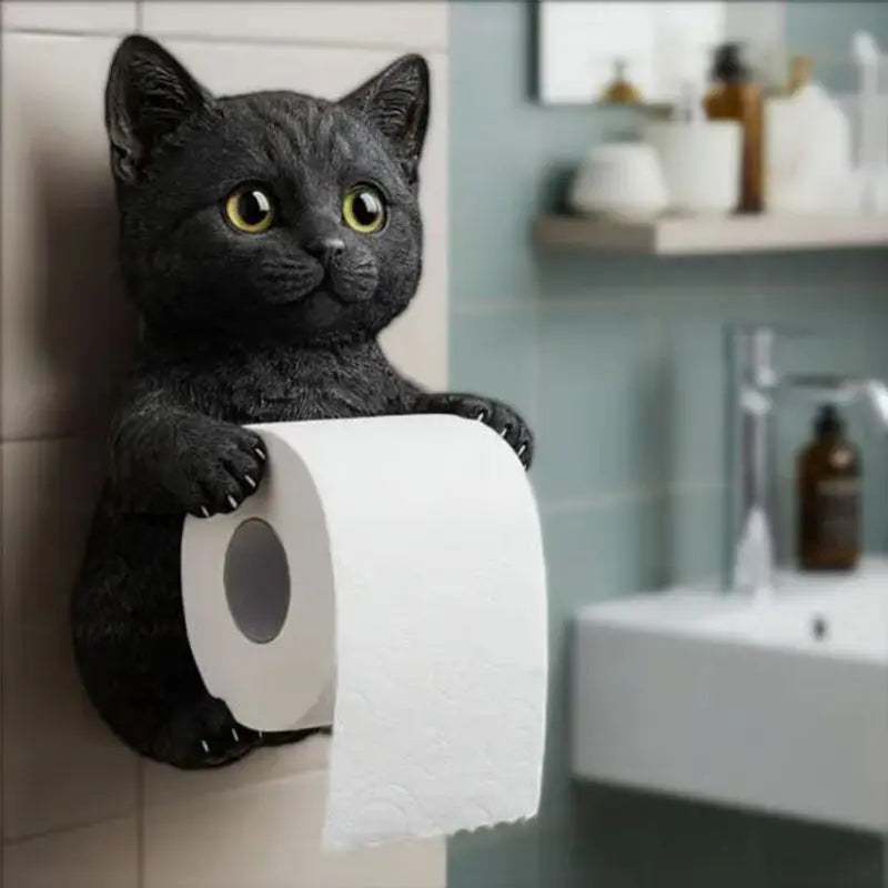 Wall-Mounted Cat Toilet Paper Holder | Eyecatcher