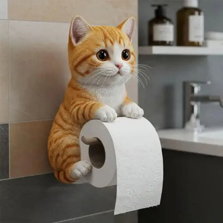 Wall-Mounted Cat Toilet Paper Holder | Eyecatcher
