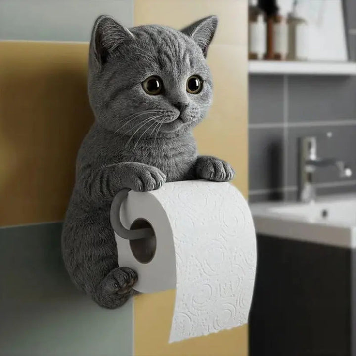 Wall-Mounted Cat Toilet Paper Holder | Eyecatcher