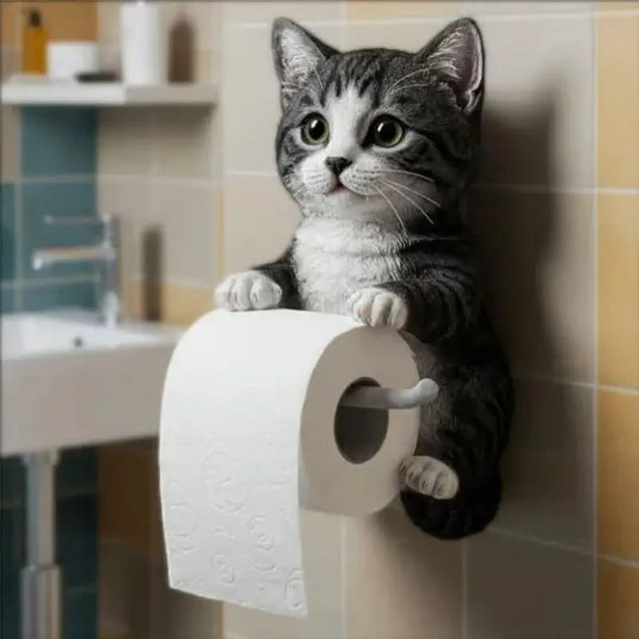 Wall-Mounted Cat Toilet Paper Holder | Eyecatcher