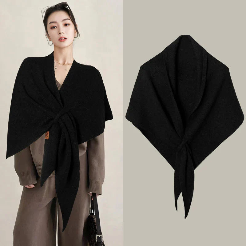 Triangle Wool-Blend Scarf | Fashionable Winter Knit Wrap