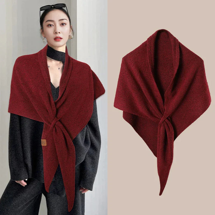 Triangle Wool-Blend Scarf | Fashionable Winter Knit Wrap