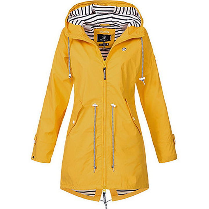 Women’s Long Waterproof Raincoat with Hood