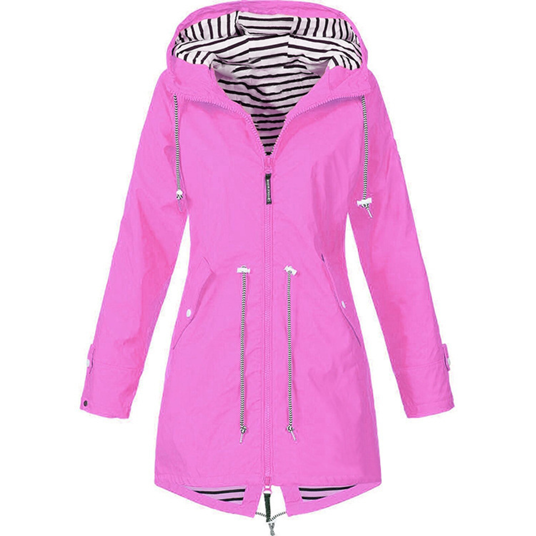 Women’s Long Waterproof Raincoat with Hood