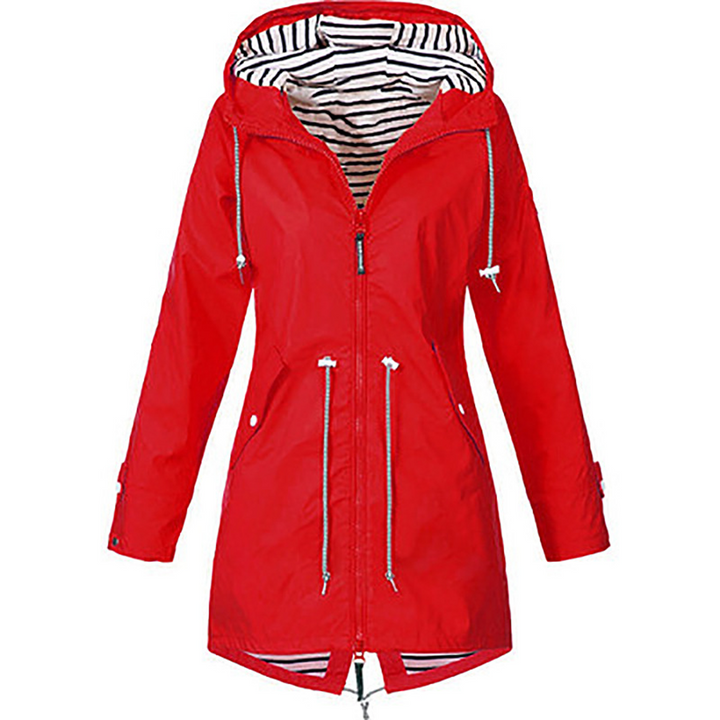 Women’s Long Waterproof Raincoat with Hood