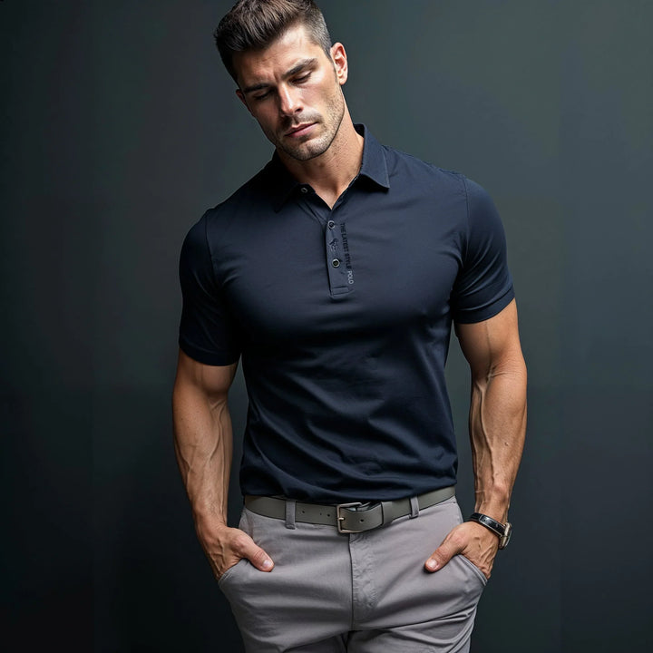 Anti-Curl Polo Shirt for Men | Casual Short Sleeve