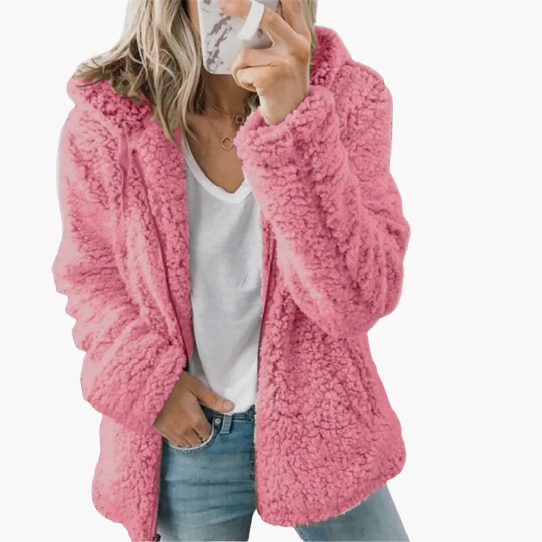 Women’s Hooded Teddy Jacket | Soft Fleece Hooded Coat