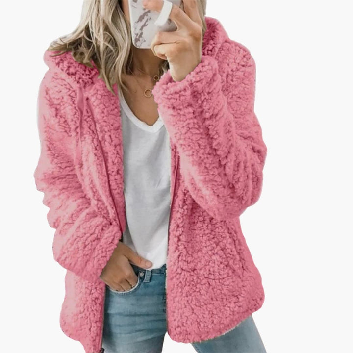 Women’s Hooded Teddy Jacket | Soft Fleece Hooded Coat