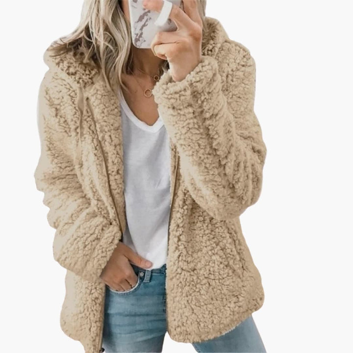 Women’s Hooded Teddy Jacket | Soft Fleece Hooded Coat