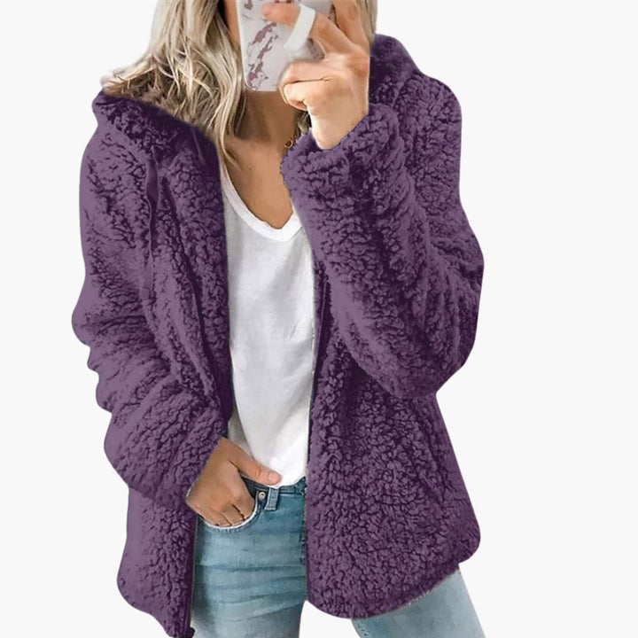 Women’s Hooded Teddy Jacket | Soft Fleece Hooded Coat