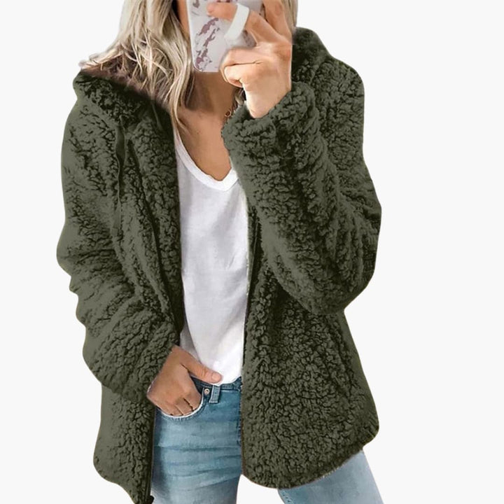 Women’s Hooded Teddy Jacket | Soft Fleece Hooded Coat