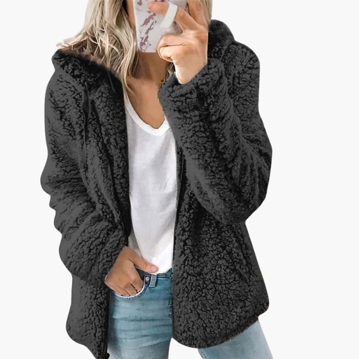 Women’s Hooded Teddy Jacket | Soft Fleece Hooded Coat
