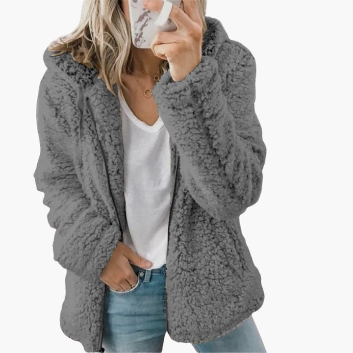 Women’s Hooded Teddy Jacket | Soft Fleece Hooded Coat