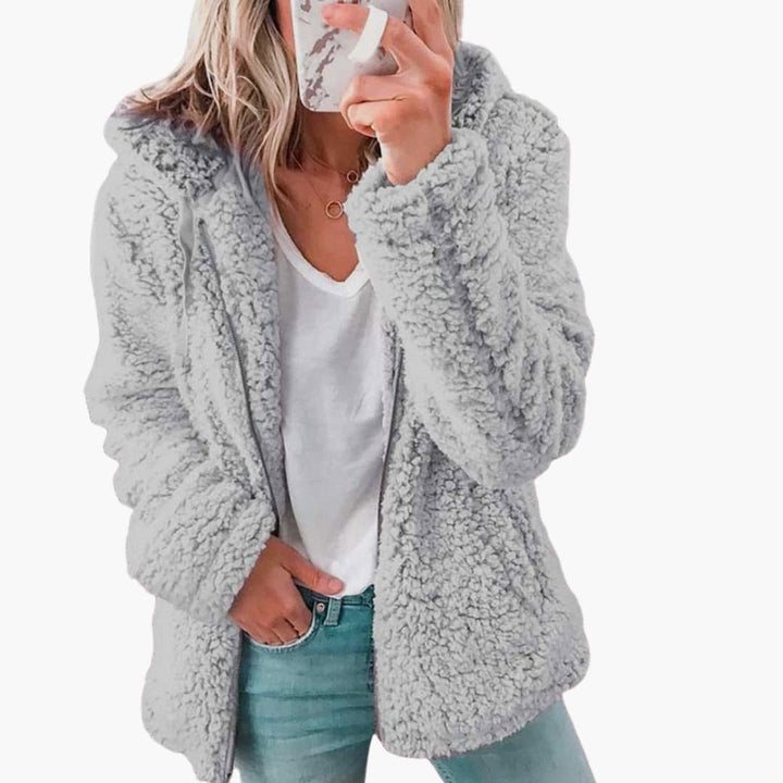 Women’s Hooded Teddy Jacket | Soft Fleece Hooded Coat