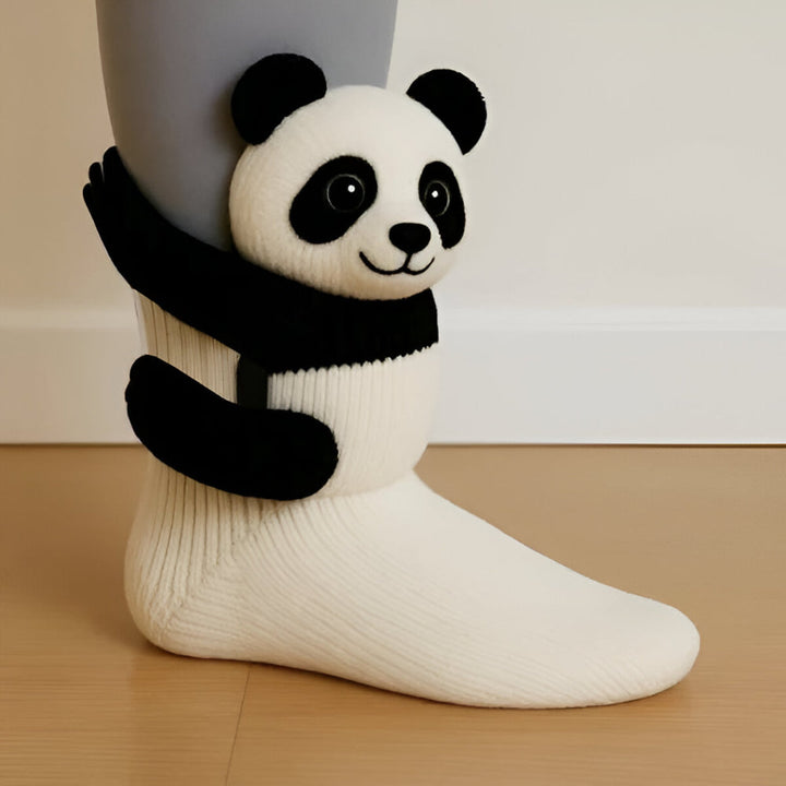 Warm Cozy Indoor Socks with 3D Detail | Plush Animal-Design