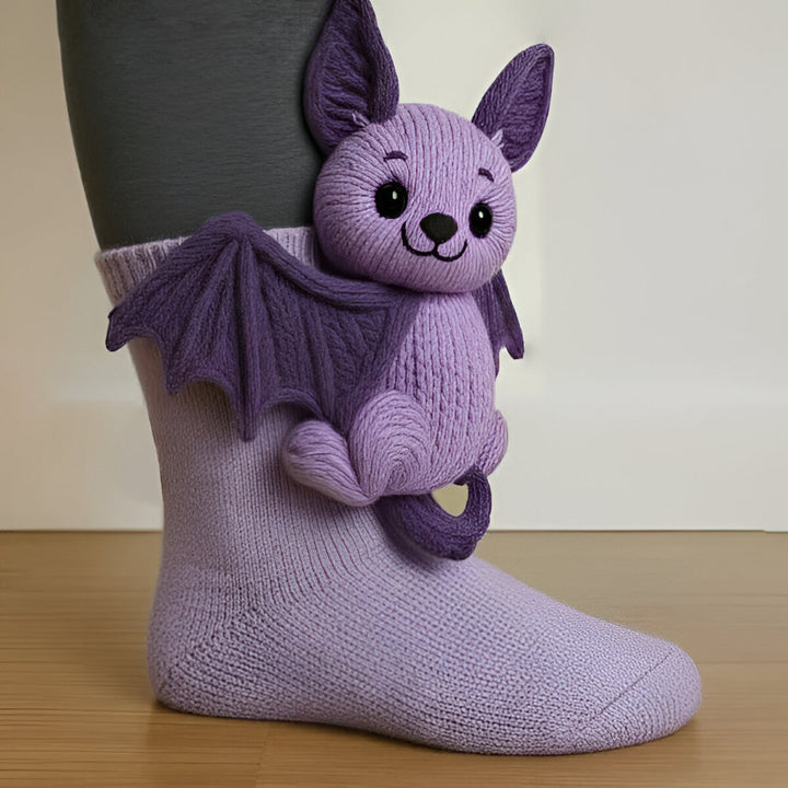 Warm Cozy Indoor Socks with 3D Detail | Plush Animal-Design