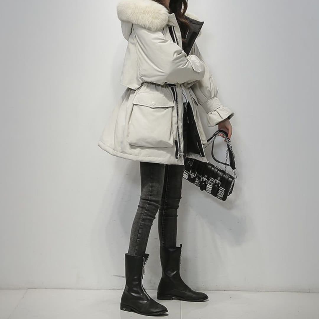 Women's Winter Parka | Elegant Fur Collar