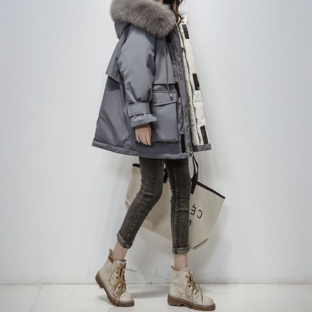 Women's Winter Parka | Elegant Fur Collar