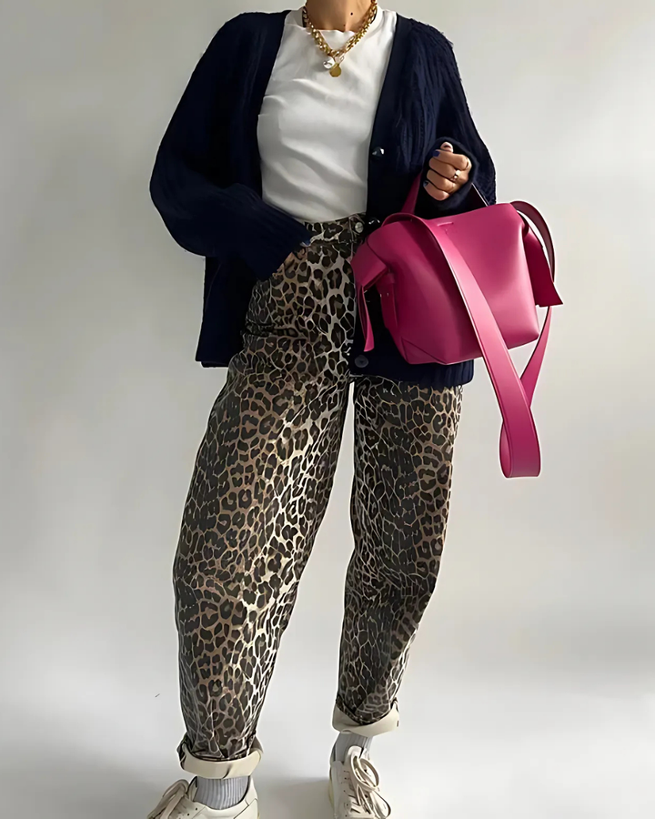 Nyelle | Womens Leopard Print Jeans