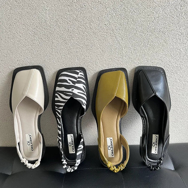 Vayla | Women’s Slingback Sandals with Square Toe - Unique Design