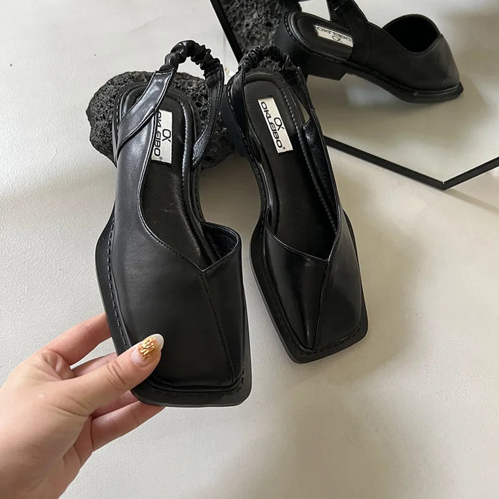 Vayla | Women’s Slingback Sandals with Square Toe - Unique Design