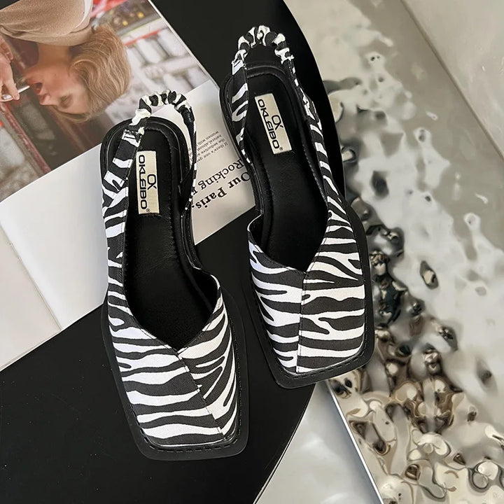 Vayla | Women’s Slingback Sandals with Square Toe - Unique Design
