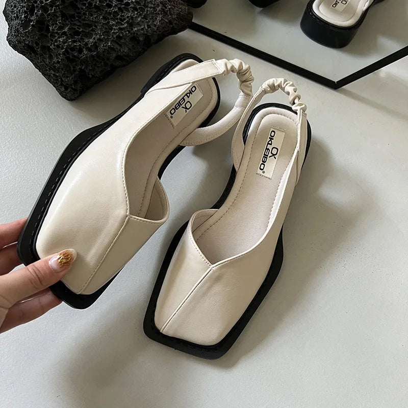 Vayla | Women’s Slingback Sandals with Square Toe - Unique Design