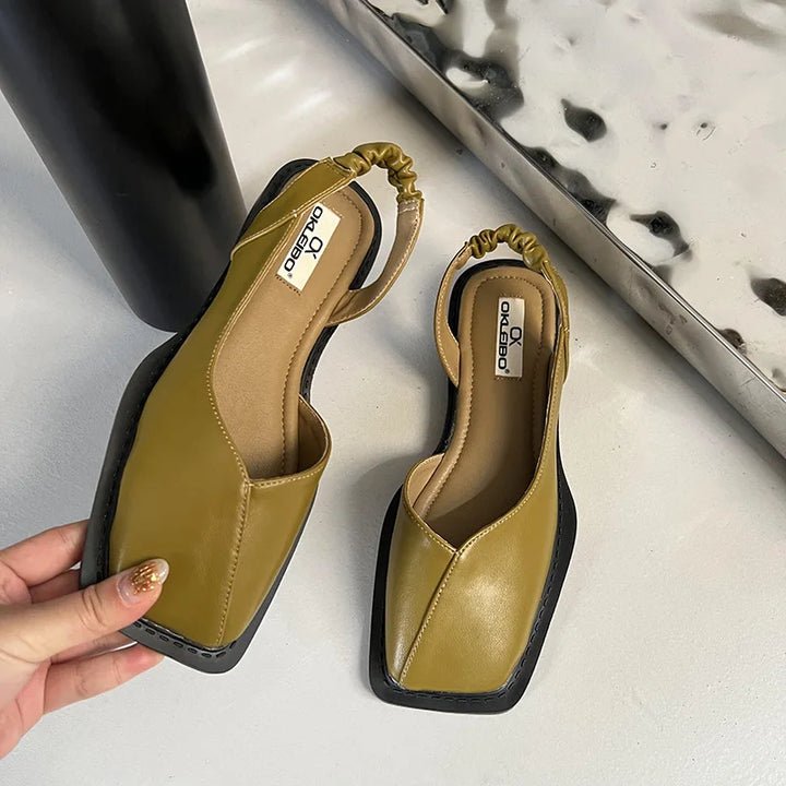 Vayla | Women’s Slingback Sandals with Square Toe - Unique Design
