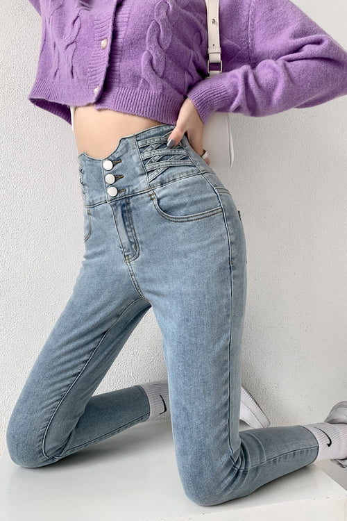 High Waist Skinny Jeans for Women | Stretch & Comfort