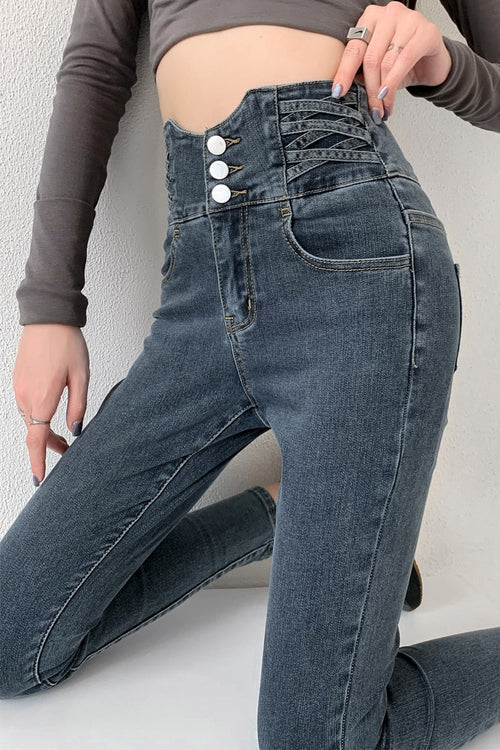 High Waist Skinny Jeans for Women | Stretch & Comfort