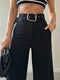 Irisa | High-Waisted Wide-Leg Trousers with Belt