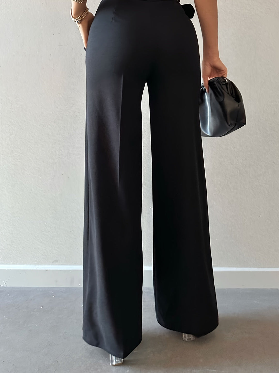Irisa | High-Waisted Wide-Leg Trousers with Belt