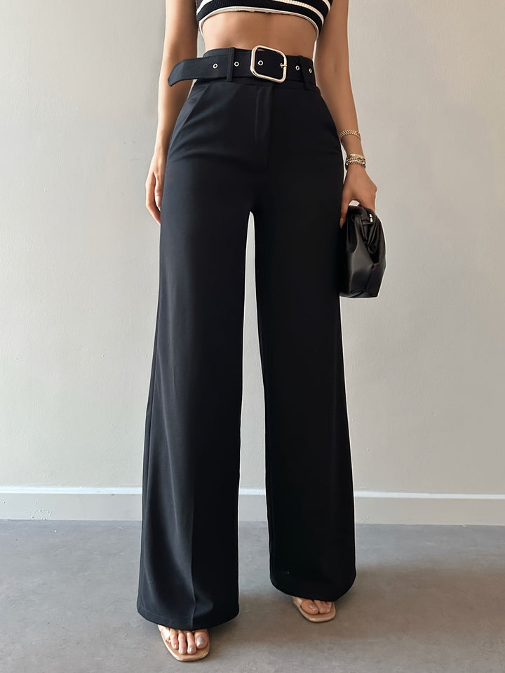 Irisa | High-Waisted Wide-Leg Trousers with Belt