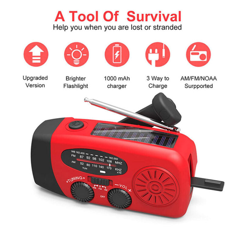Multi-Function Emergency Radio Solar & Hand-Crank