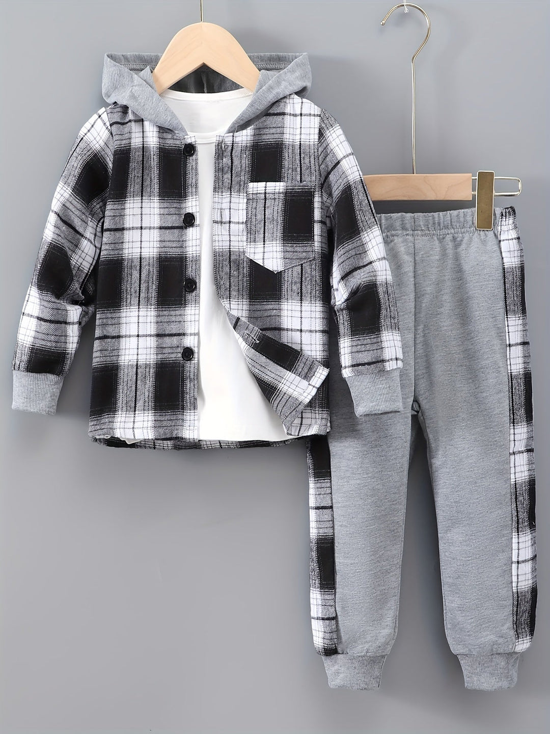 Boys 2-Piece Lounge Set | Checkered Hoodie & Sweatpants