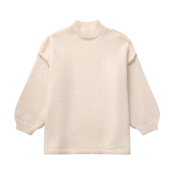 Casual All-Match Round-Neck Long-Sleeve Knitted Sweater