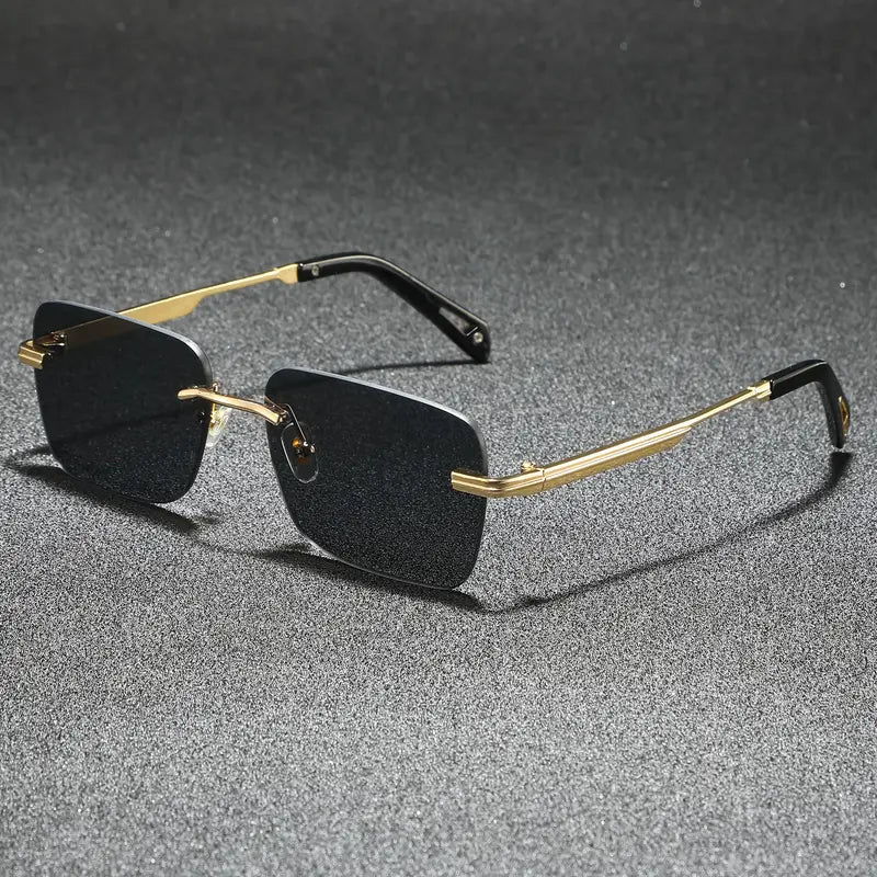 Men’s Rimless Square Sunglasses | Business Casual Style