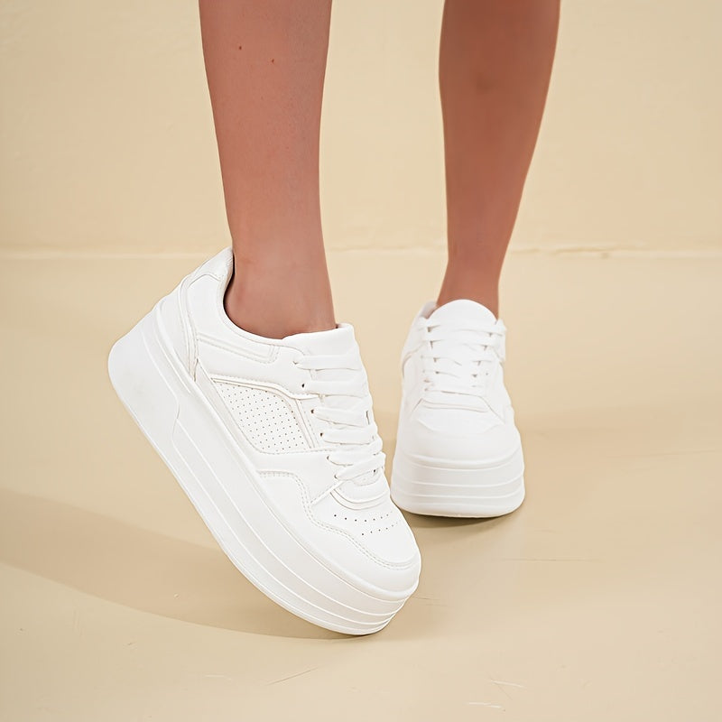 Elarith | Women’s White Platform Sneakers
