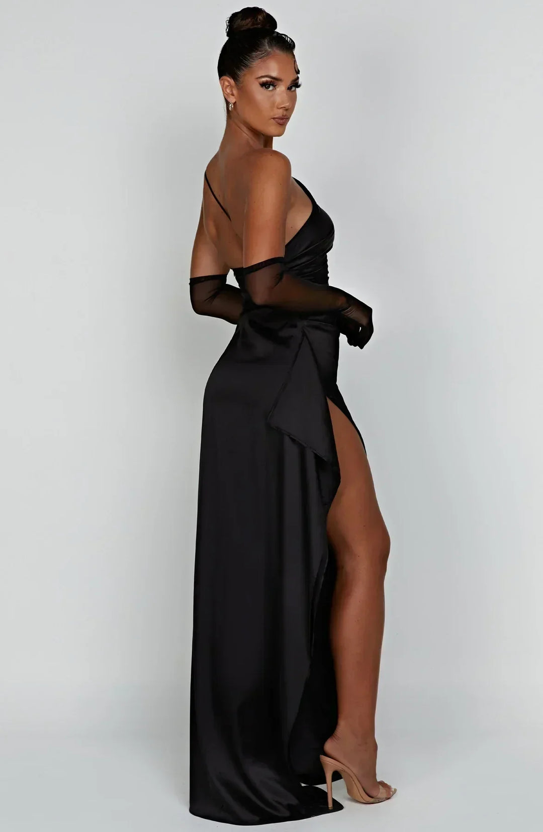 Women’s Satin Style One-Shoulder Evening Dress