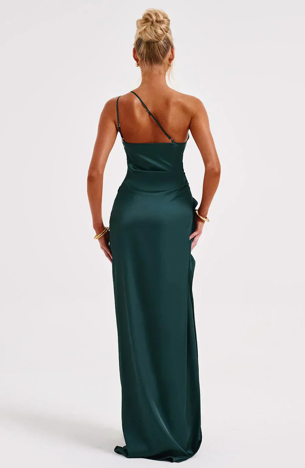 Women’s Satin Style One-Shoulder Evening Dress