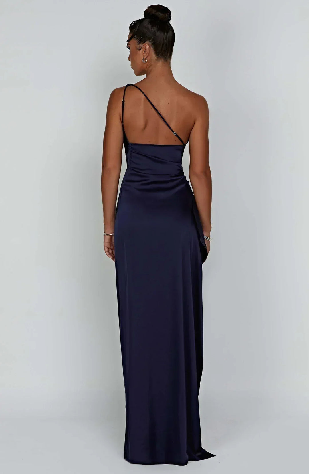 Women’s Satin Style One-Shoulder Evening Dress