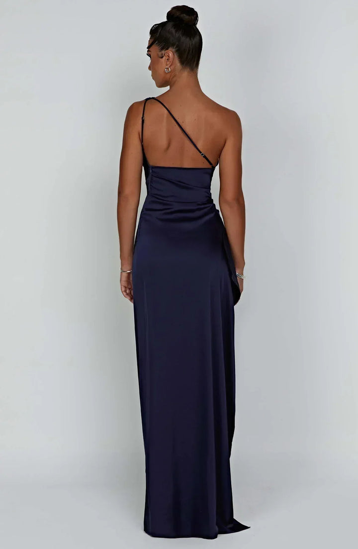 Women’s Satin Style One-Shoulder Evening Dress