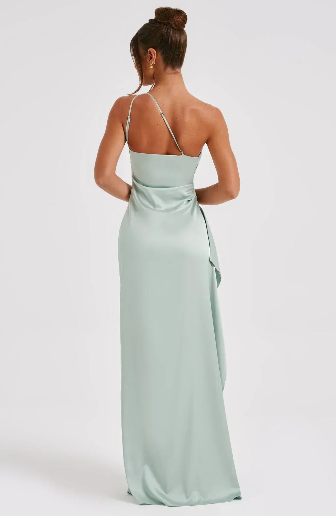 Women’s Satin Style One-Shoulder Evening Dress
