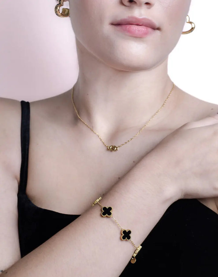Klief Aure | Five-Leaf Clover Stainless Steel Bracelet
